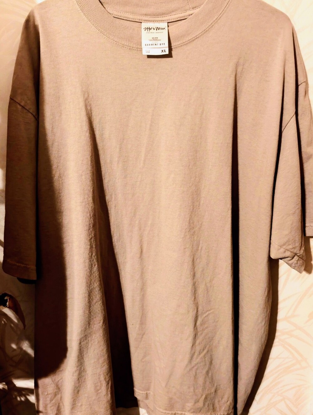 Shaka Wear Supermax Heavy Oversized Beige Crewneck T-Shirt - XL